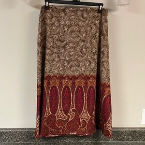 3/$15❤️ 2/13  Croft & barrow Aline side zip print skirt 14